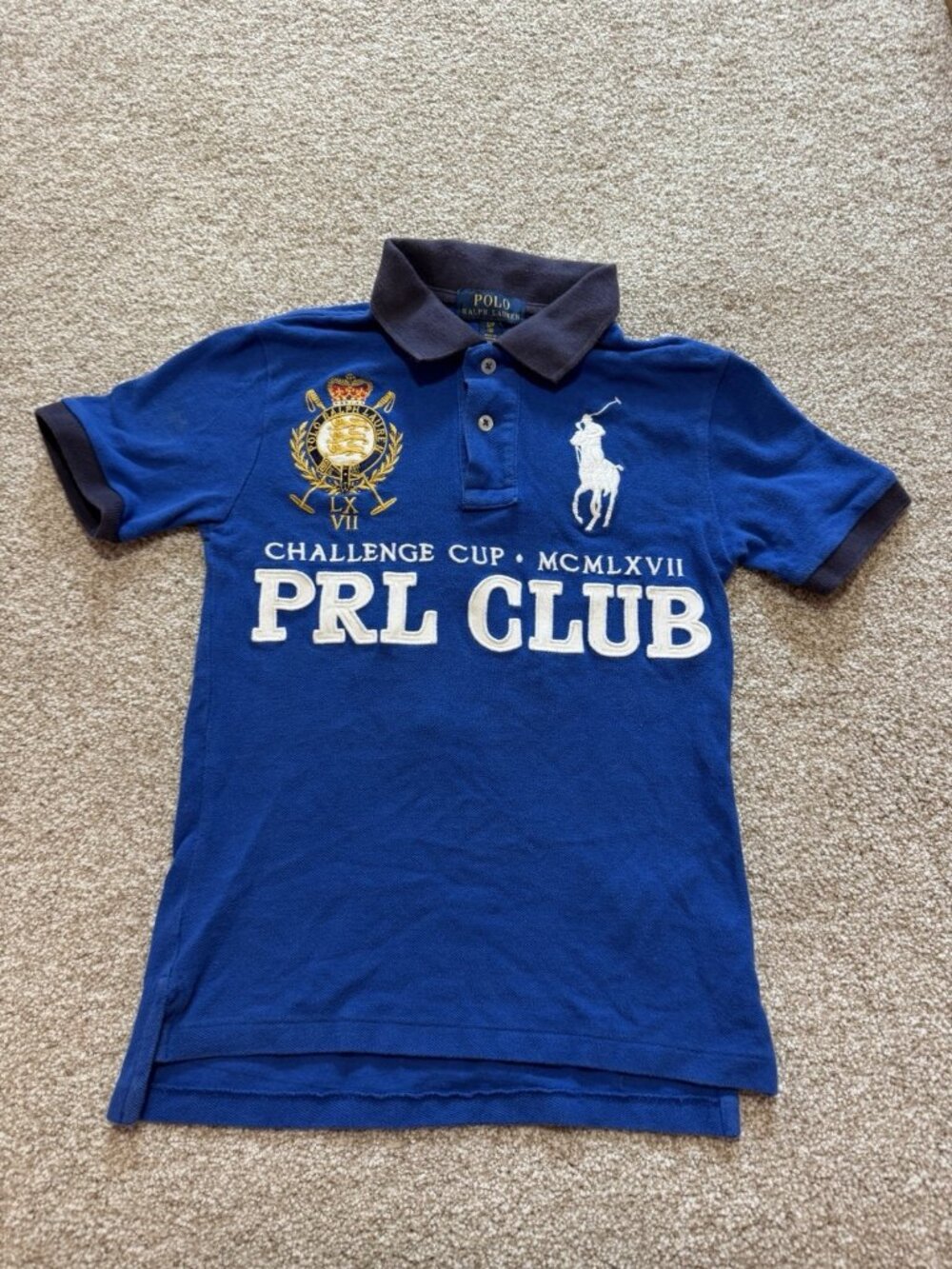 Boys Polo Ralph Lauren PRL Club Challenge Cup Royal Blue Polo Shirt Sz Small (6)